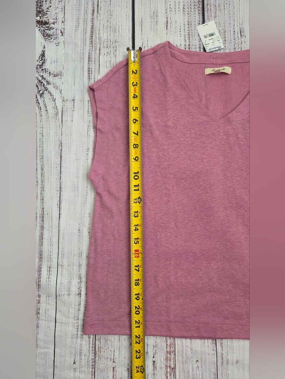 Madewell Relaxed V-Neck Tee T Shirt Linen Blend NEW NWT Small NP836 - Picture 3 of 7